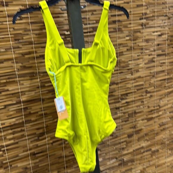 Women's U-Wire Medium Coverage One Piece Swimsuit - Kona Sol™ Green Size S - Picture 3 of 3